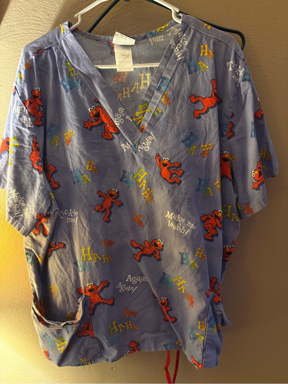 Disney Lavender Wide-Leg Jumpsuit Top with Red Elmo Print